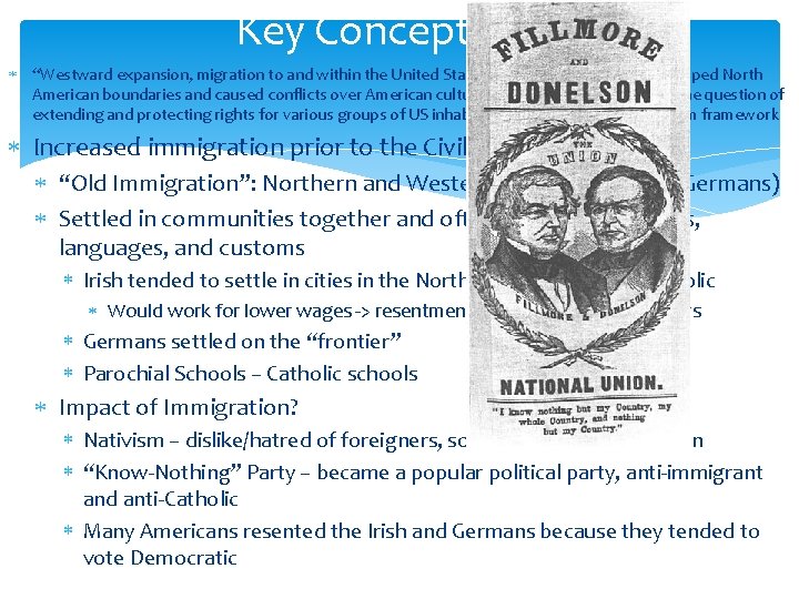 Key Concept 5. 1 II “Westward expansion, migration to and within the United States,