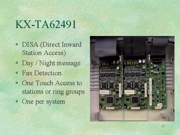 KX-TA 62491 § DISA (Direct Inward Station Access) § Day / Night message §