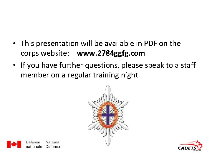  • This presentation will be available in PDF on the corps website: www.