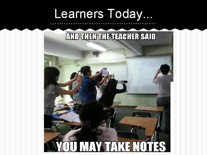 Learners Today. . . 