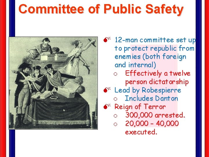 Committee of Public Safety M 12 -man committee set up to protect republic from