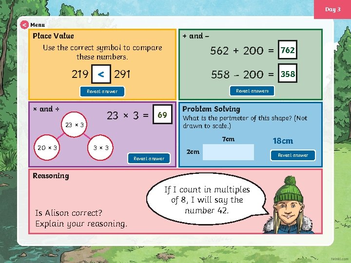 Day 3 < Menu Place Value Use the correct symbol to compare these numbers.