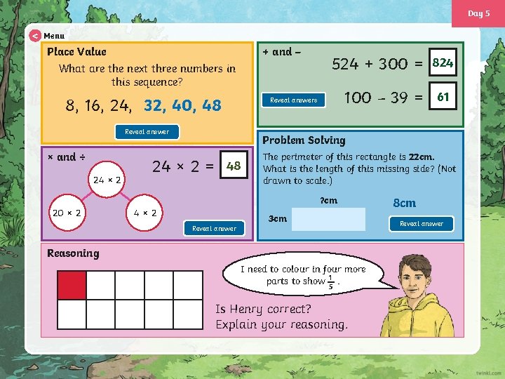 Day 5 < Menu Place Value What are the next three numbers in this Day 5 < Menu Place Value What are the next three numbers in this