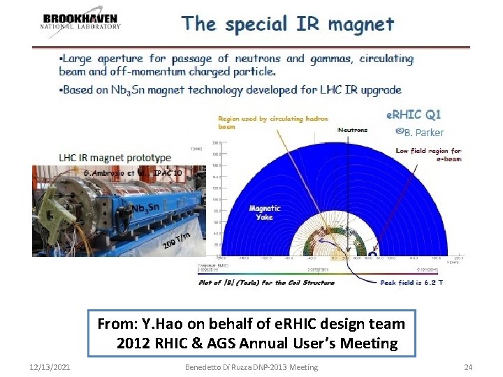 From: Y. Hao on behalf of e. RHIC design team 2012 RHIC & AGS