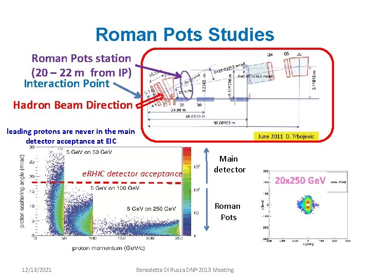 Roman Pots Studies Roman Pots station (20 – 22 m from IP) Interaction Point