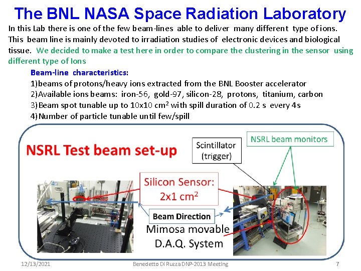 The BNL NASA Space Radiation Laboratory In this Lab there is one of the