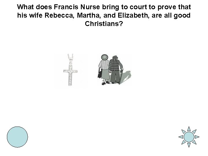 What does Francis Nurse bring to court to prove that his wife Rebecca, Martha,