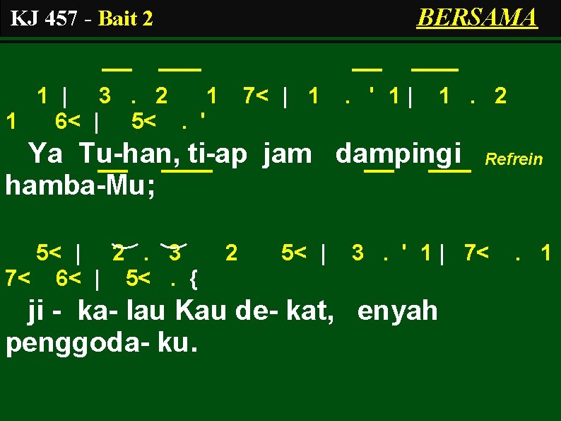 BERSAMA KJ 457 - Bait 2 1 | 3. 2 1 1 6< |