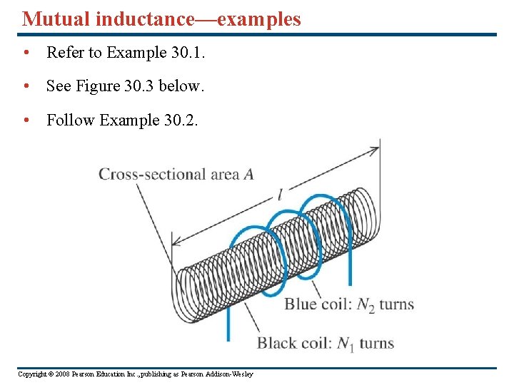 Mutual inductance—examples • Refer to Example 30. 1. • See Figure 30. 3 below.