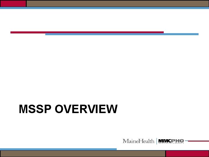 MSSP OVERVIEW 