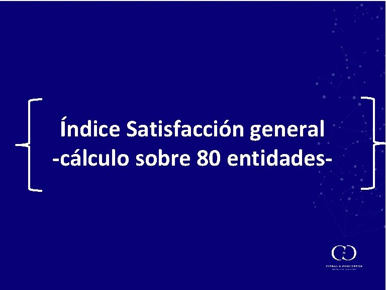 Índice Satisfacción general -cálculo sobre 80 entidades- 