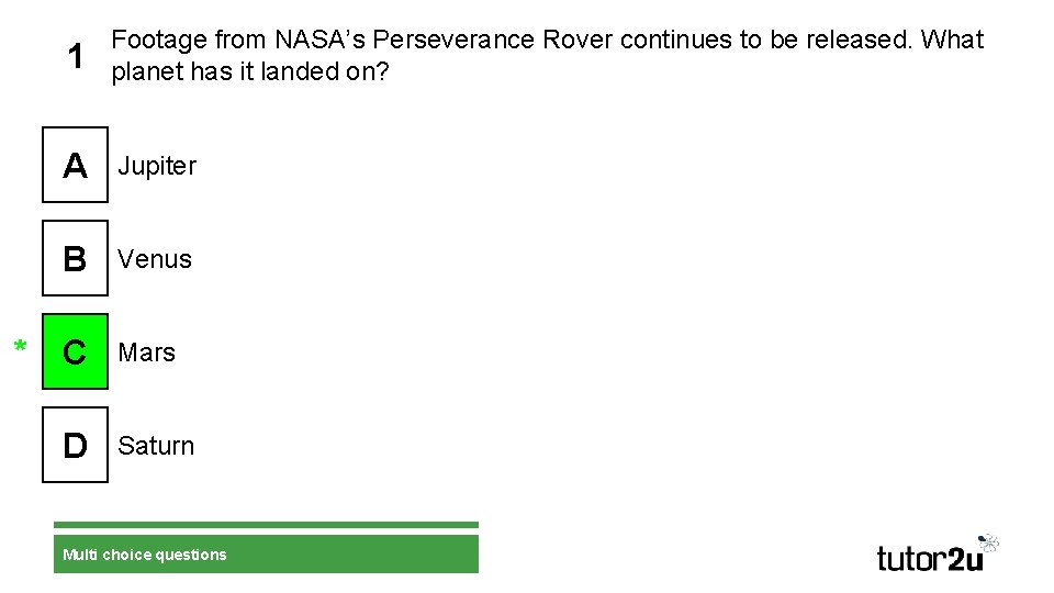 1 Footage from NASA’s Perseverance Rover continues to be released. What planet has it