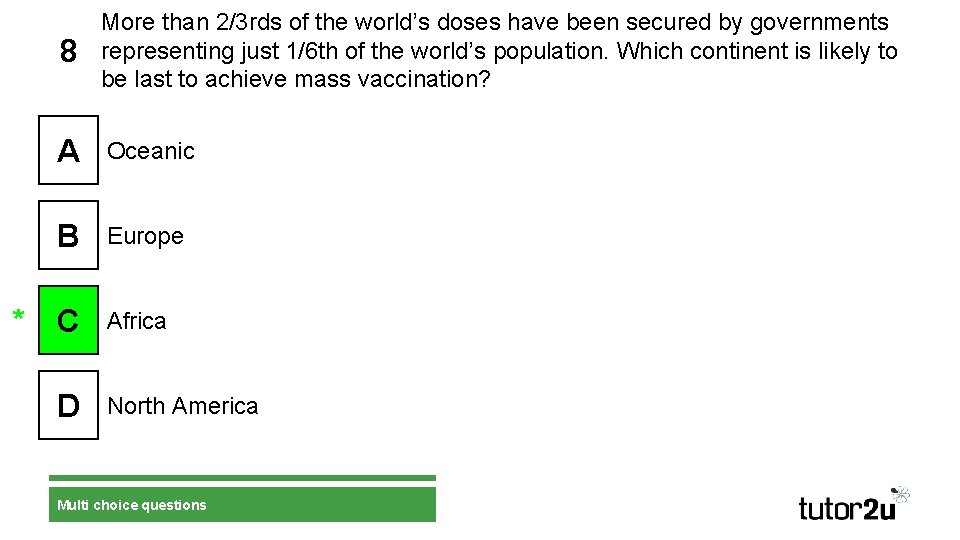 8 More than 2/3 rds of the world’s doses have been secured by governments