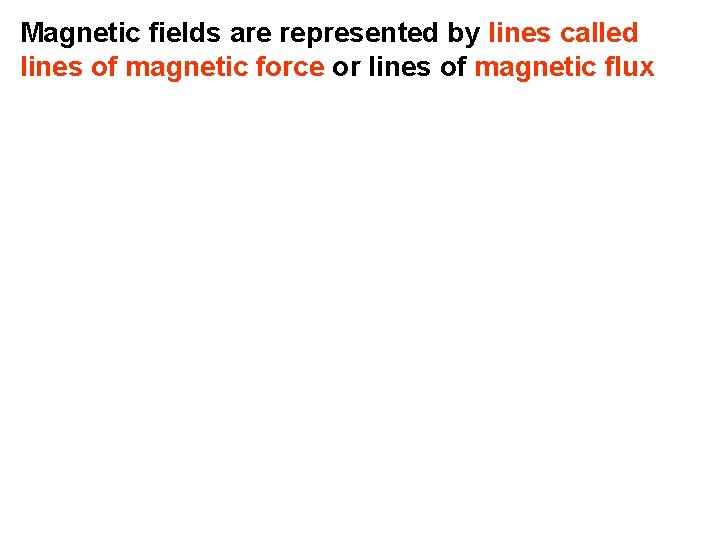 Magnetic fields are represented by lines called lines of magnetic force or lines of