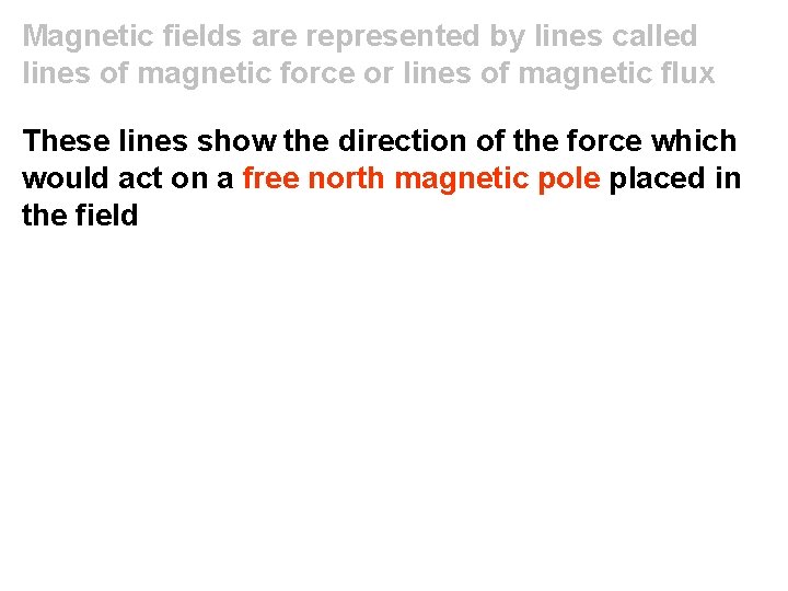 Magnetic fields are represented by lines called lines of magnetic force or lines of