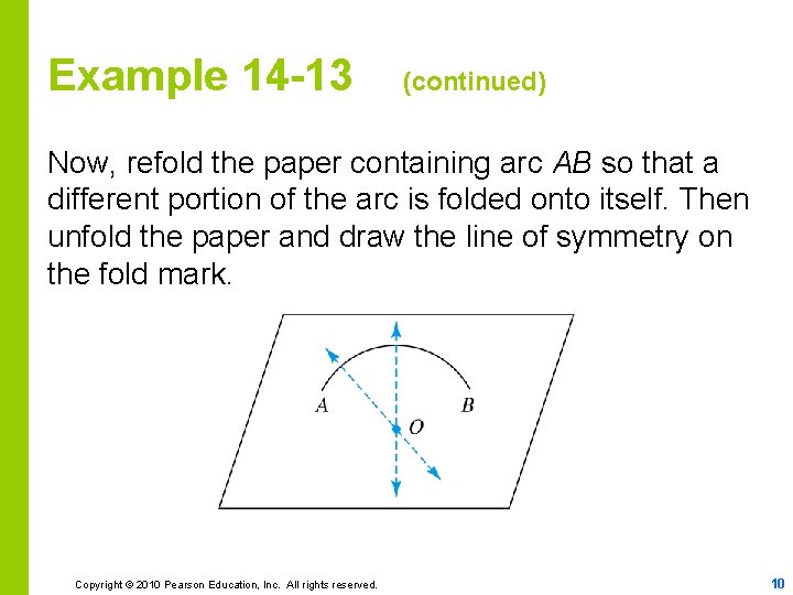 Example 14 -13 (continued) Now, refold the paper containing arc AB so that a