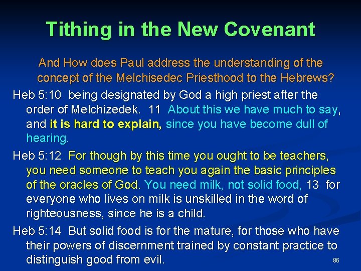 Tithing in the New Covenant And How does Paul address the understanding of the