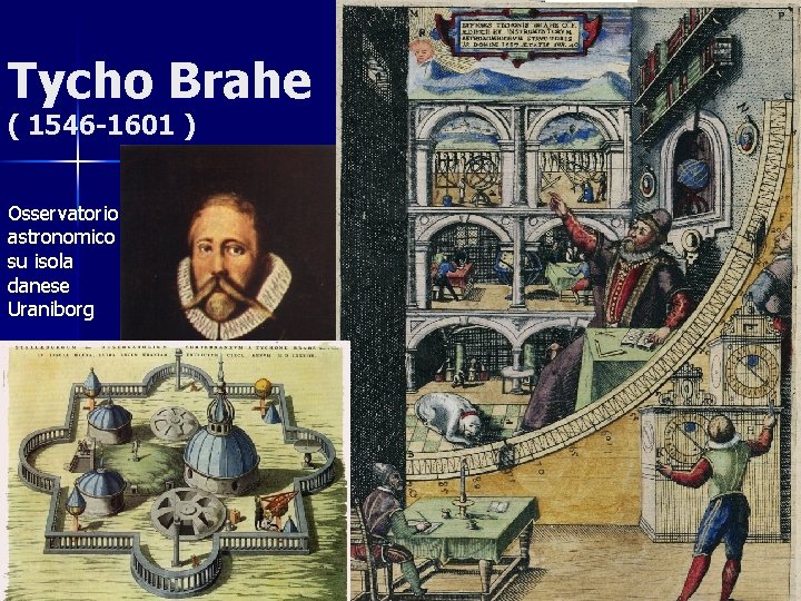 Tycho Brahe ( 1546 -1601 ) Osservatorio astronomico su isola danese Uraniborg 