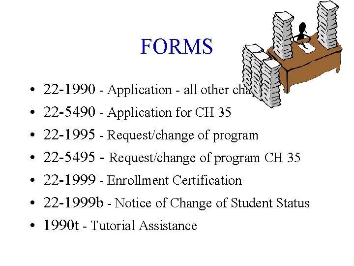 FORMS • • 22 -1990 - Application - all other chapters 22 -5490 -