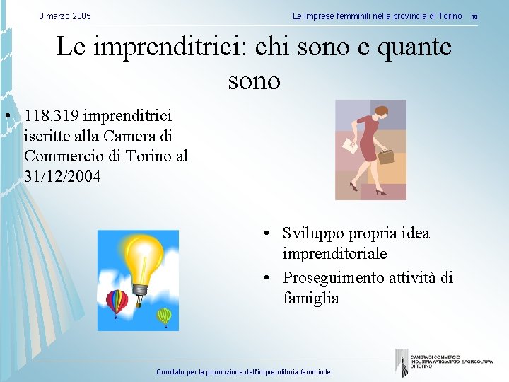 8 marzo 2005 Le imprese femminili nella provincia di Torino Le imprenditrici: chi sono