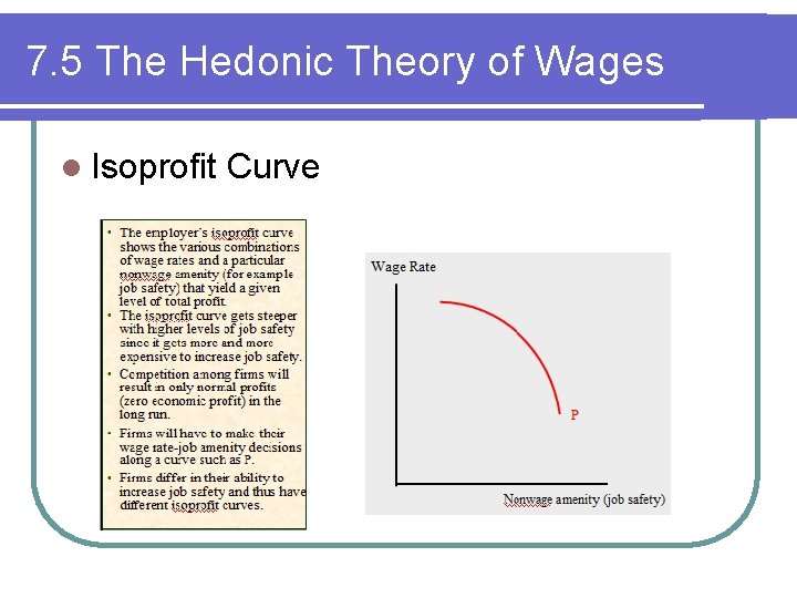 7. 5 The Hedonic Theory of Wages l Isoprofit Curve 7. 5 The Hedonic Theory of Wages l Isoprofit Curve