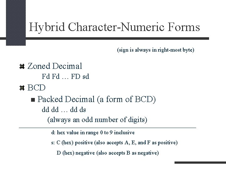 DAT 2343 Summary of Standard Data Encoding Alan
