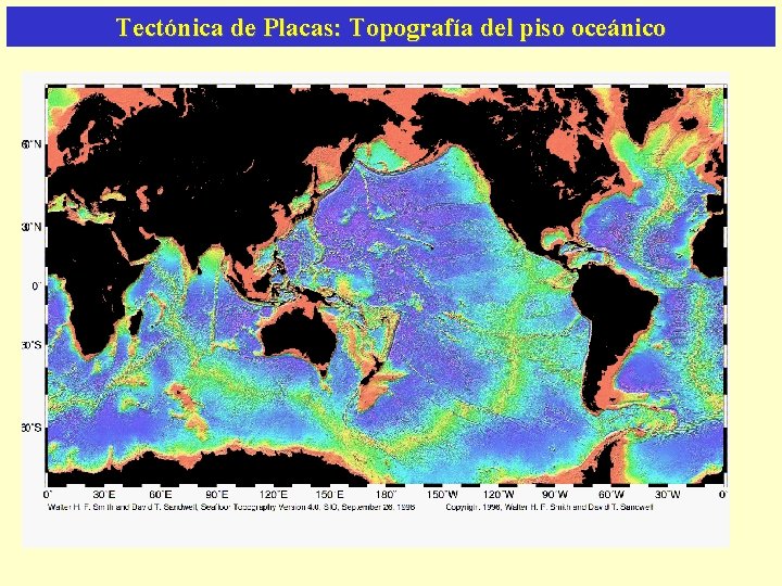 Tectónica de Placas: Topografía del piso oceánico 