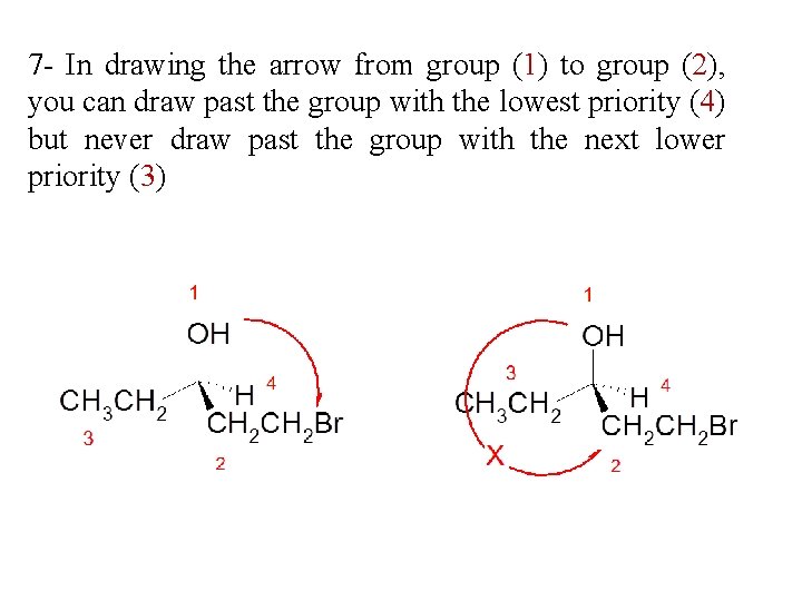 7 - In drawing the arrow from group (1) to group (2), you can