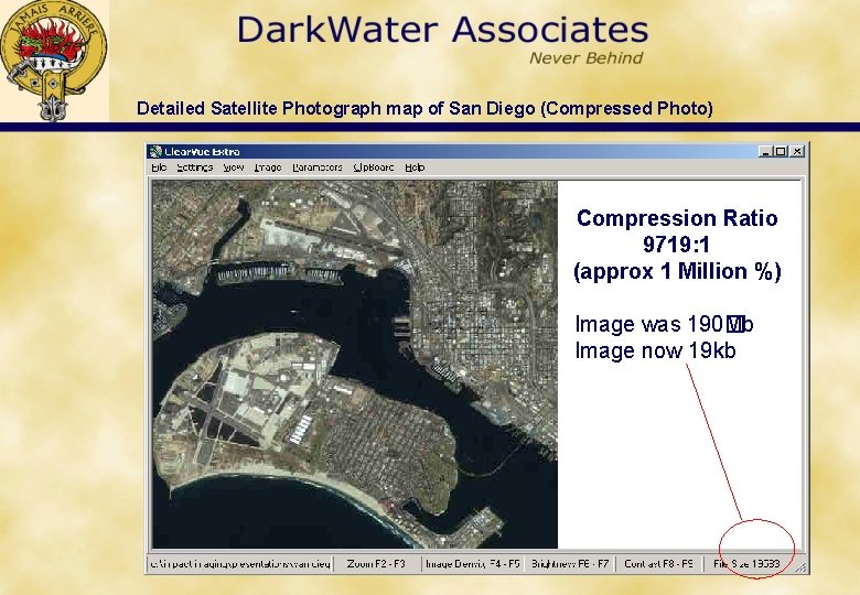 Detailed Satellite Photograph map of San Diego (Compressed Photo) Compression Ratio 9719: 1 (approx