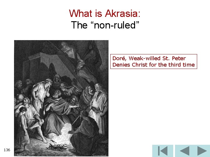 What is Akrasia: The “non-ruled” Doré, Weak-willed St. Peter Denies Christ for the third