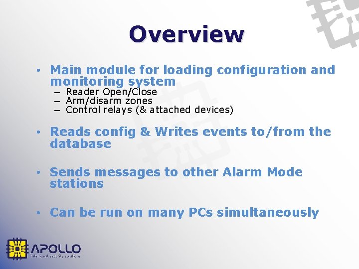 Alarm Mode An indepth guide Overview Main module