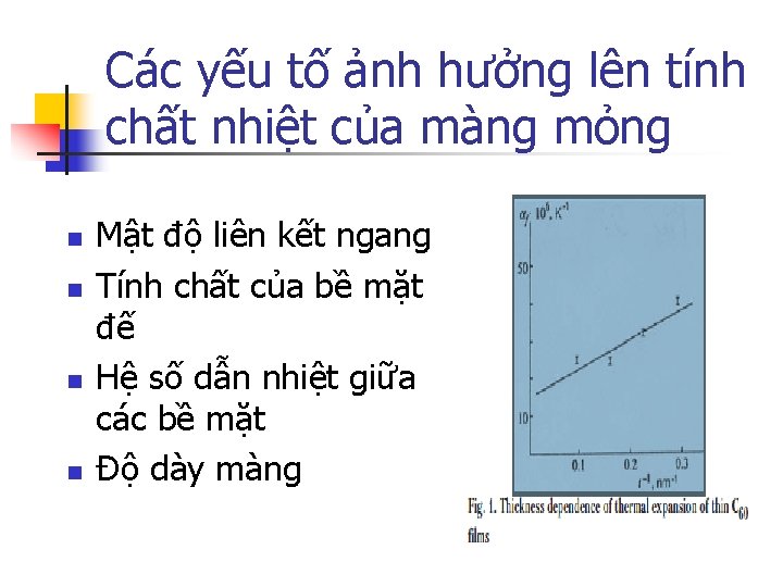 Các yếu tố ảnh hưởng lên tính chất nhiệt của màng mỏng n n