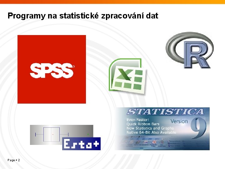 Programy na statistické zpracování dat Page 2 