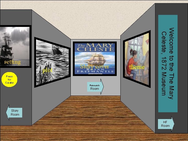 Museum Entrance Story cover theme plot Press for Curator Research Room Welcome to the