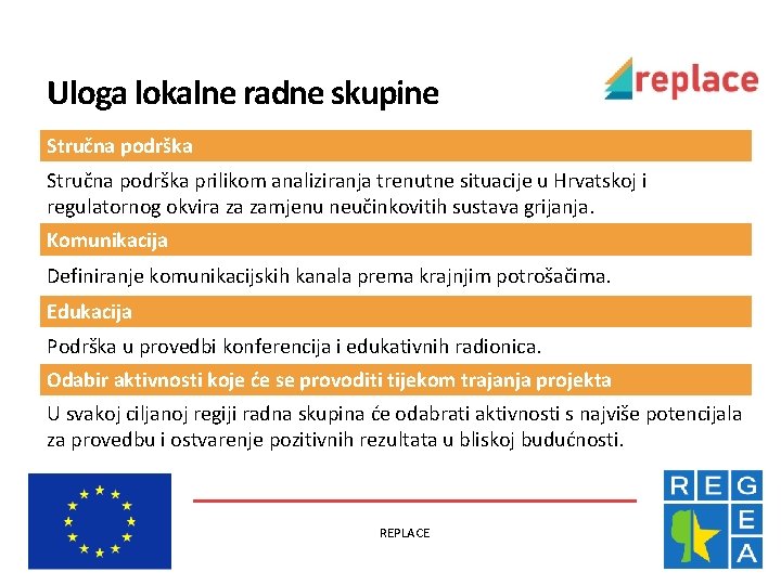 Uloga lokalne radne skupine Stručna podrška prilikom analiziranja trenutne situacije u Hrvatskoj i regulatornog