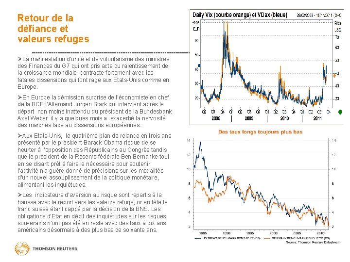 Retour de la défiance et valeurs refuges ØLa manifestation d’unité et de volontarisme des