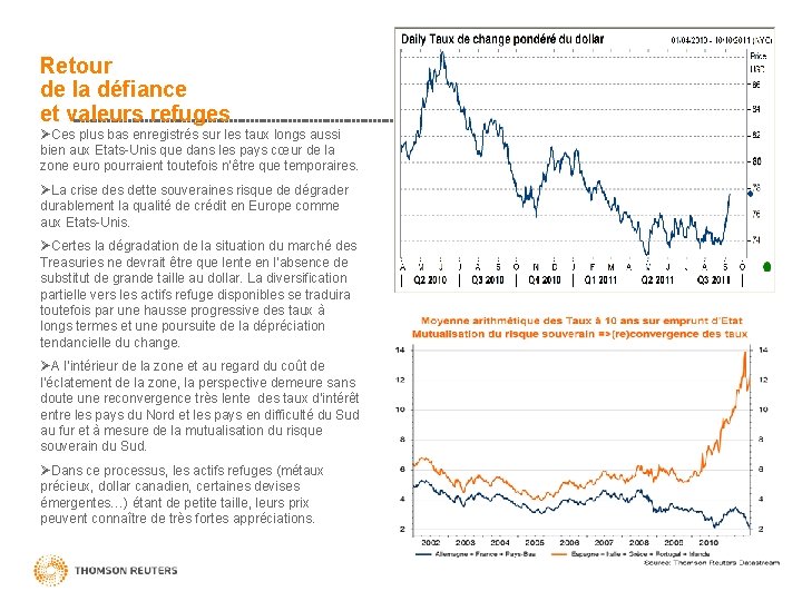 Retour de la défiance et valeurs refuges ØCes plus bas enregistrés sur les taux