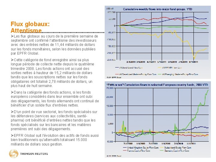 Flux globaux: Attentisme ØLes flux globaux au cours de la première semaine de septembre