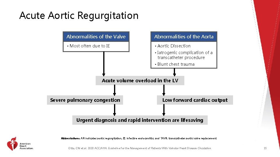 Acute Aortic Regurgitation Abnormalities of the Valve Abnormalities of the Aorta • Most often
