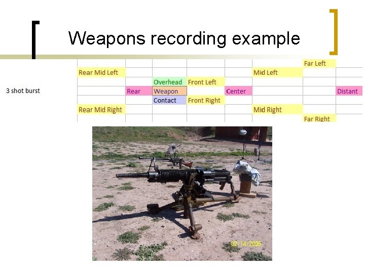 Weapons recording example 