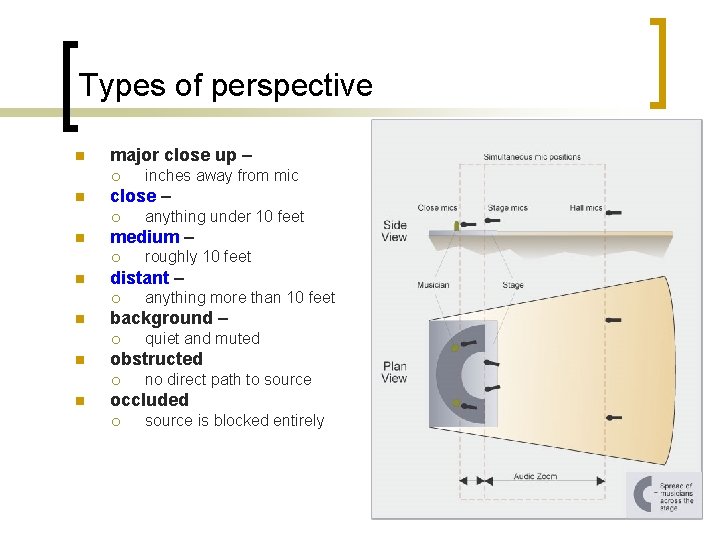 Types of perspective n major close up – ¡ n close – ¡ n