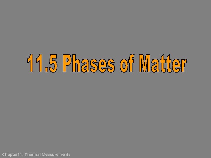Chapter 11: Thermal Measurements 