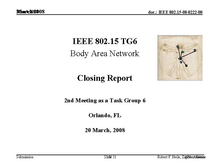 March 2008 doc. : IEEE 802. 15 -08 -0222 -00 IEEE 802. 15 TG