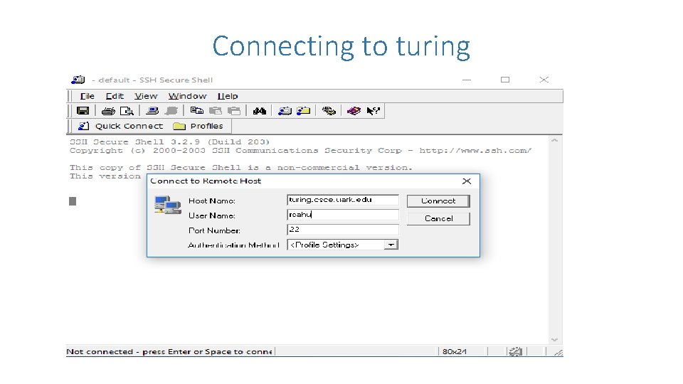 Connecting to turing 