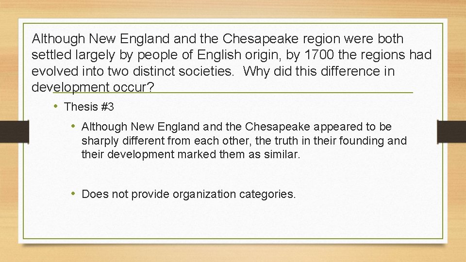 Although New England the Chesapeake region were both settled largely by people of English Although New England the Chesapeake region were both settled largely by people of English