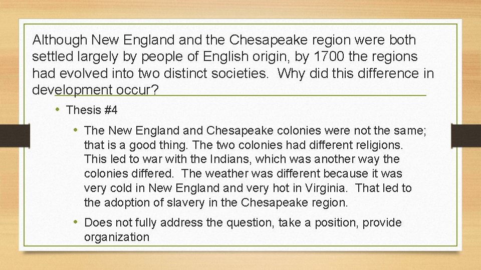 Although New England the Chesapeake region were both settled largely by people of English Although New England the Chesapeake region were both settled largely by people of English