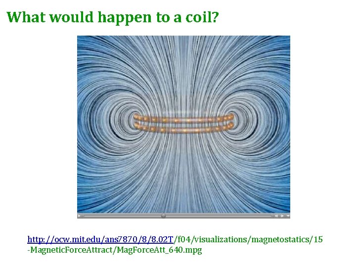 What would happen to a coil? http: //ocw. mit. edu/ans 7870/8/8. 02 T/f 04/visualizations/magnetostatics/15