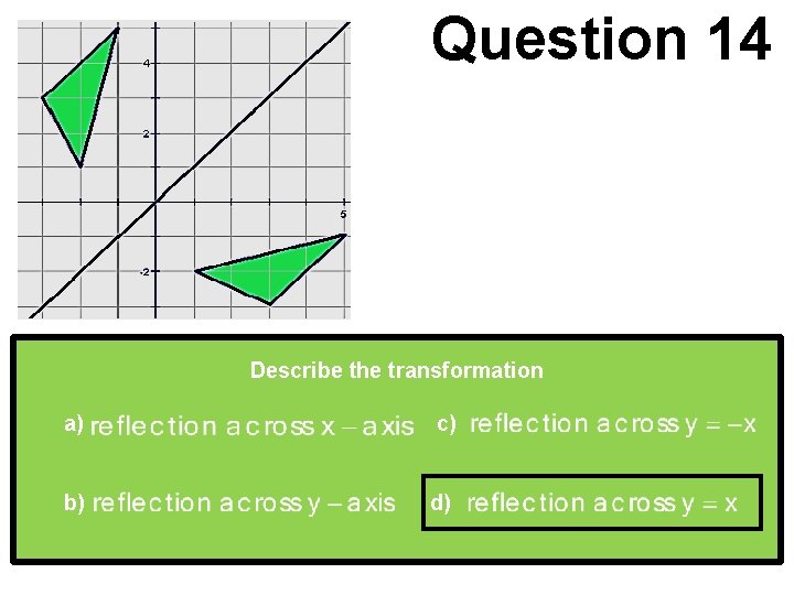 Question 14 Describe the transformation a) c) b) d) 