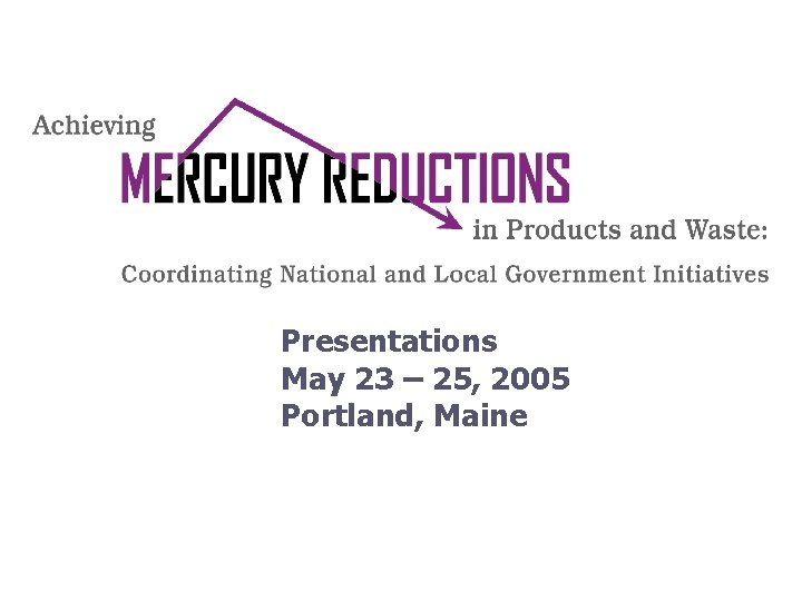 Presentations May 23 – 25, 2005 Portland, Maine 