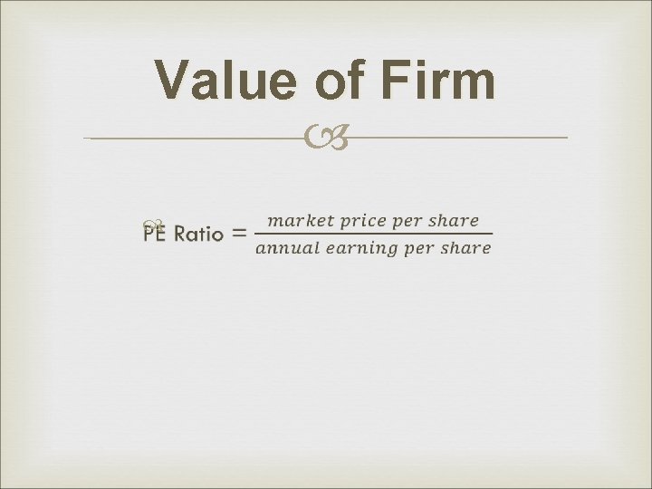 Value of Firm 